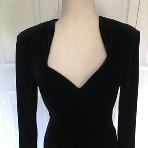 Cocktail Dress Black Velvet Size 6
